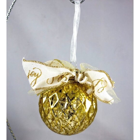 Zorza Glassworks Mouthblown Gold Glass Holiday Ornament Poland w/Box - Picture 9 of 9